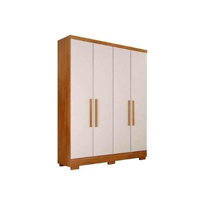 Guarda Roupa 4 Portas E 2 Gavetas C- Pés Milly-veneza Cumaru-fendi