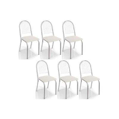 Cadeira Sala De Jantar Noruega 2c077 Kit 6 Un Cromada-branco 106 - Kappesberg