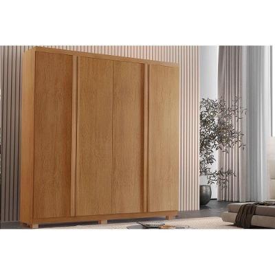 Guarda Roupa Solteiro 4 Portas E 3 Gavetas C- Pés Gales Naturale