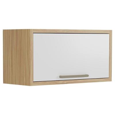 Armário Aéreo Cozinha Modulado Syrah Geladeira Com 1 Porta Basculante 80cm Amendoa-off White - Ronipa