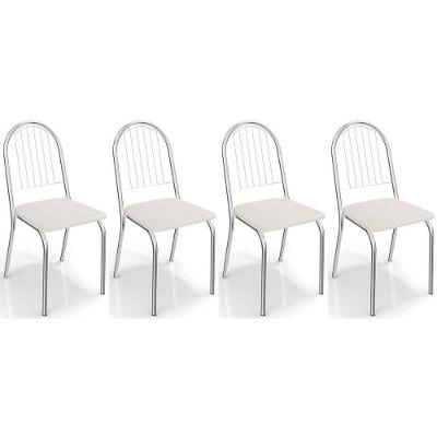 Cadeira Sala De Jantar Noruega 2c077 Kit 4 Un Cromada-branco 106 - Kappesberg