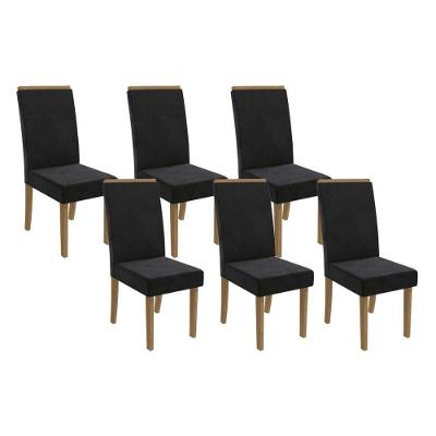 Cadeira Sala De Jantar 2cad142fr Kit 6 Un Preto - Kappesberg