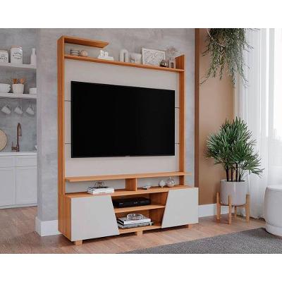 Home P/ Tv Até 55 Pol Master C/ 2 Prateleiras E Pés 135x183cm Off White/nature - Permóbili