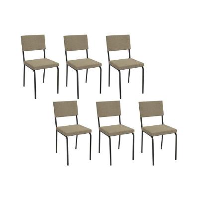 Cadeira Sala De Jantar Zaria 2c128 Kit 6 Un Preto Fosco-boucle Fendi A057 - Kappesberg
