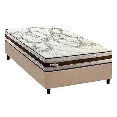 Conjunto Box Solteiro Colchão Espuma Paropas D45 Resiste Hotel Douface + Base Crc Suede Clean (78x188)