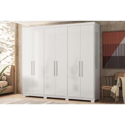 Guarda Roupa Casal 6 Portas E 4 Gavetas C- Pés Venice Branco