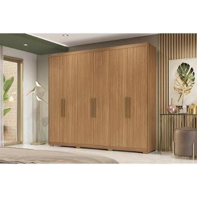 Guarda Roupa Casal 6 Portas E 3 Gavetas C- Pés Sumatra Amêndola Touch