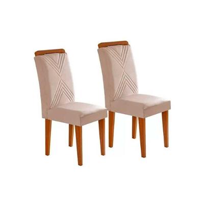 Kit 2 Cadeiras Sala Jantar Amsterdã 2 Un Imbuia-suede Creme - Rufato