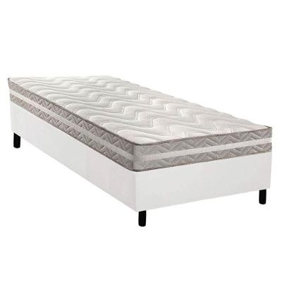Conjunto Box Solteiro Colchão Espuma Paropas D33 D45 Pro Sono Double Face Prata + Base Crc Courano White (88x188)