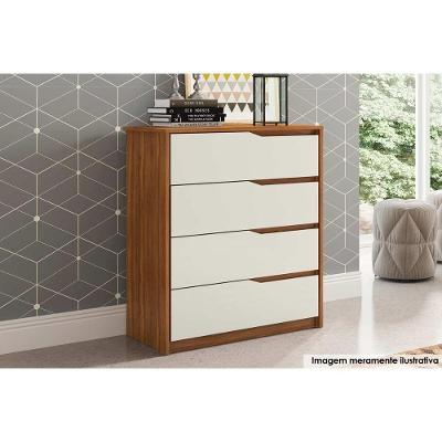 Cômoda De Quarto Atria C/ 4 Gavetas Amendola/off White - Demóbile