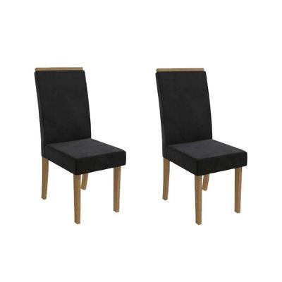 Kit 2 Cadeiras De Cozinha 2cad142fr Freijo-suede Preto - Kappesberg