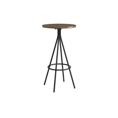 Mesa De Sala Jantar 1575 Aço C- Tampo Madeirado 60 Cm Preto-legno - Carraro