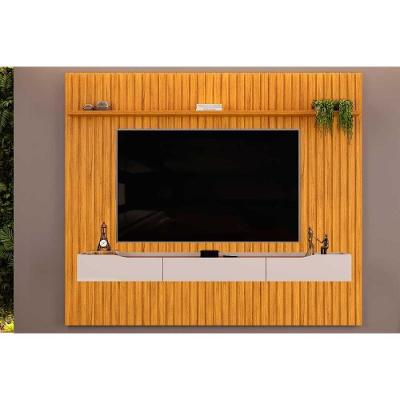 Home P/ Tv Até 85 Pol Pratic Ripado C/ 3 Gavetas 250x240cm Cedro/bali - Dj Móveis