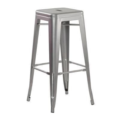 Banqueta Alta 76 Cm Prata Alumínio