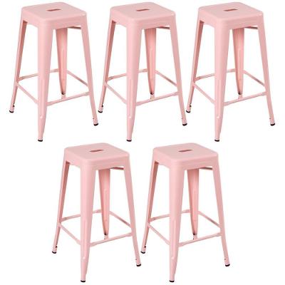Kit 5 Banquetas Altas 76 Cm Rosa Antigo Rosa Antigo