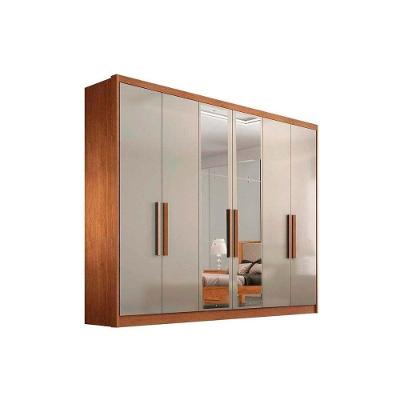 Guarda Roupa 6 Portas (2 C- Espelho) E 8 Gavetas Rizon-linea Cumaru-fendi