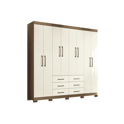 Guarda Roupa 8 Portas E 6 Gavetas C- Pés Liverpool Jatobá-areia