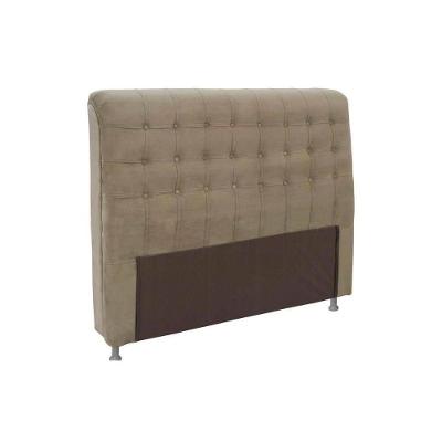 Painel De Cama Box Estofada Queen Dama Plus Suede Marrom Taupe - Simbal