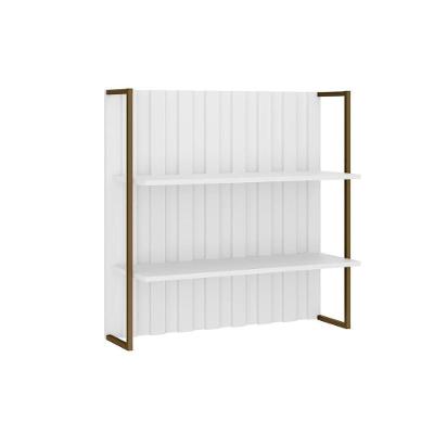 Armário Aéreo Para Cozinha Bella Ripado 2606 Com 2 Prateleiras 80cm Branco - Carraro