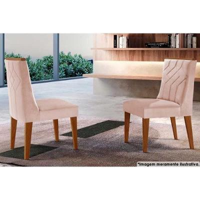 Cadeira Sala De Jantar Nevada Kit 2 Un Imbuia-suede Creme - Rufato