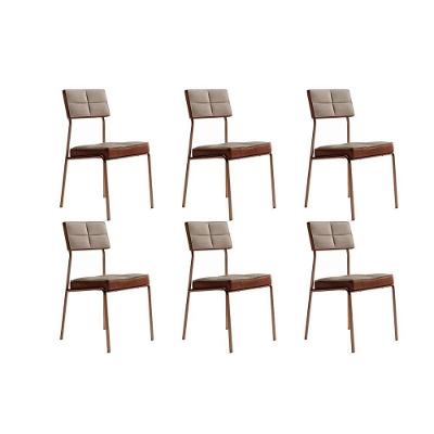Cadeira Sala De Jantar Neo 1740 Kit 6 Uni Rose-linho Areia-courano Caramelo - Carraro