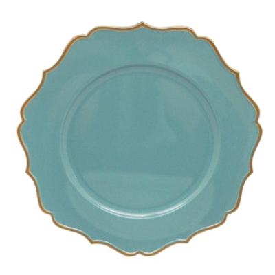 Sousplat Em Polipropileno 33cm Rafimex Azul E Dourado