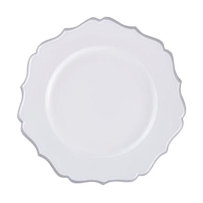 Sousplat Em Polipropileno 33cm Rafimex Branco E Prateado