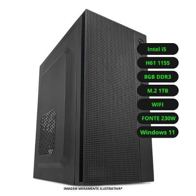 Computador CPU Intel Core i5 8GB DDR3 SSD 1TB Wi-Fi Fonte 230W Bivolt Windows