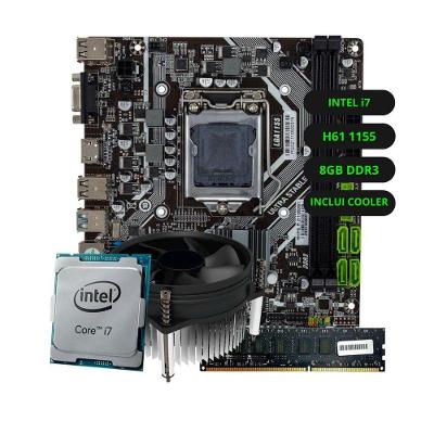 Kit Upgrade Intel Core i7 Placa Mãe H61 Memória RAM 8GB DDR3