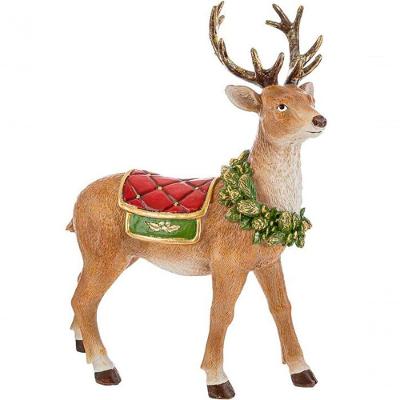 Estatueta Decorativa Rena Natal Enfeite Natalino Resina 31cm