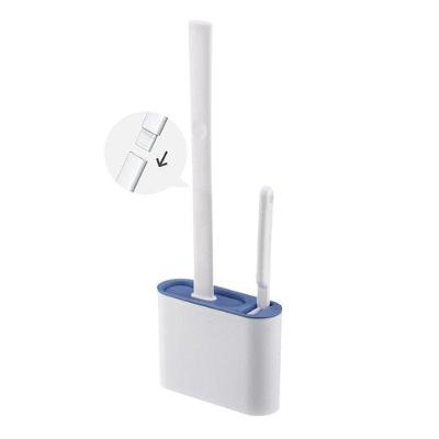 Kit Escova Sanitária Silicone Flexível Com Suporte Cinza
