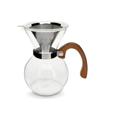 Passador De Café Vidro Borossilicato E Alça De Madeira Mimo