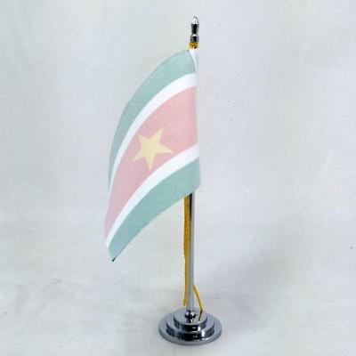 Mini Bandeira De Mesa Suriname 15 Cm (mastro)poliéster