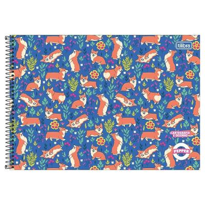 Caderno De Cartografia E Desenho Espiral Capa Dura Pepper 80 Folhas Tilibra Azul