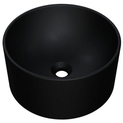 Cuba De Apoio Redonda Para Banheiro Lavabo C01 Bl30w Preto Matte Fosca - Lyam