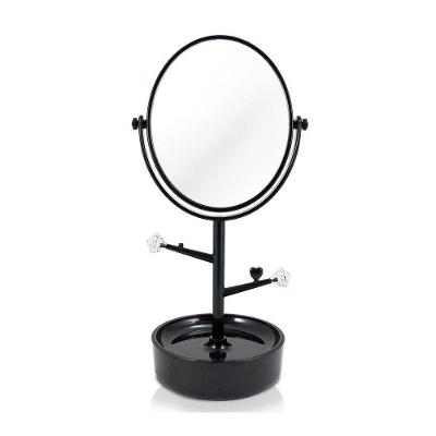 Espelho De Mesa Com Compartimento Para Jóias Jacki Design Preto