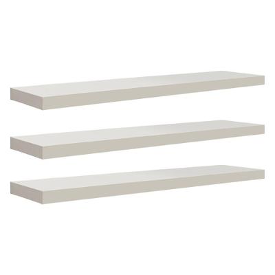 Kit 3 Prateleiras 70 x 15cm Branco Espessura 25mm Invisível