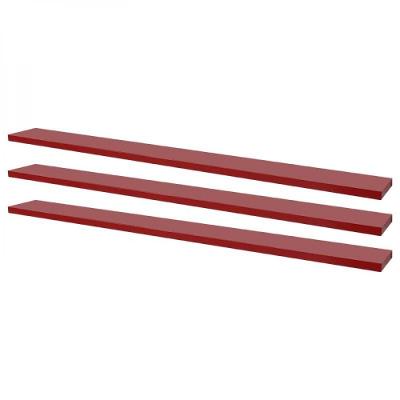 Kit 3 Prateleiras 100 X 20cm Vermelha Suporte Invisível