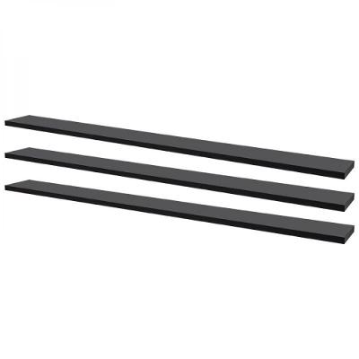 Kit 3 Prateleiras 100 X 10cm Preta Suporte Invisível