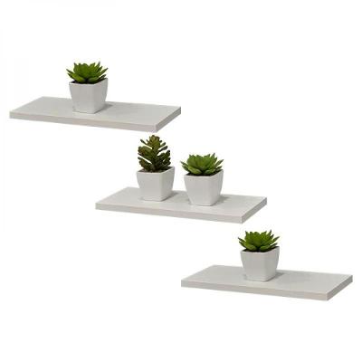 Kit 3 Prateleiras 40 X 15cm Branca Suporte Invisível