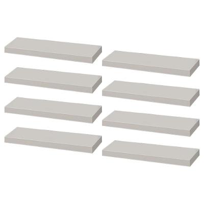 Kit 8 Prateleiras 40 x 10cm Branca Suporte Invisível