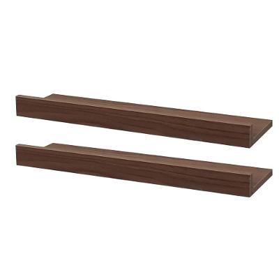 Kit 2 Prateleiras Porta Quadros 30 x 15cm Nogal Suporte Invisível