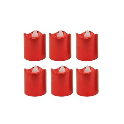 Kit 6 Velas Vermelha Eletrônica Led 4cm - Yangzi