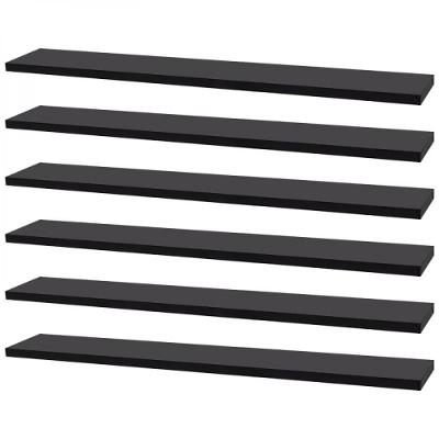 Kit 6 Prateleiras 70 X 10cm Preta Suporte Invisível