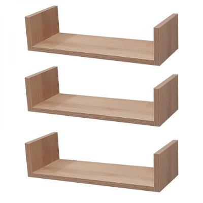 Kit 3 Prateleiras U com Suporte Invisível 40X20cmCarvalho