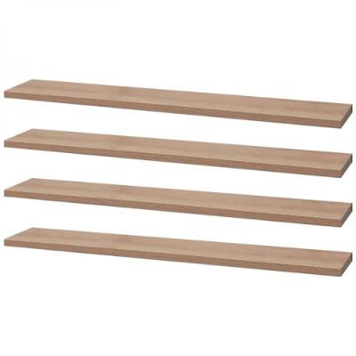 Kit 4 Prateleiras 50 x 15cm Carvalho Suporte Invisível