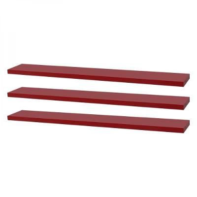 Kit 3 Prateleiras 50 X 20cm Vermelha Suporte Invisível