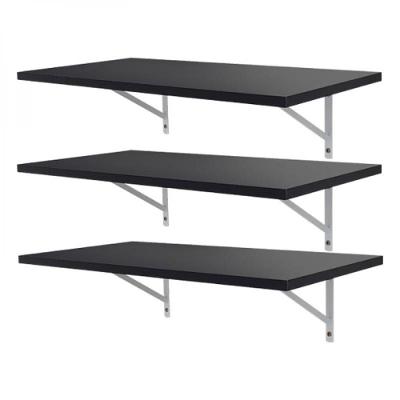 Kit 3 Prateleiras 100 X 25cm Preta Com Mão Francesa