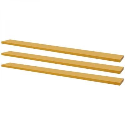 Kit 3 Prateleiras 100 X 10cm Amarela Suporte Invisível
