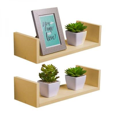 Kit 2 Prateleiras U 50 X 10cm Bege Claro Suporte Invisível